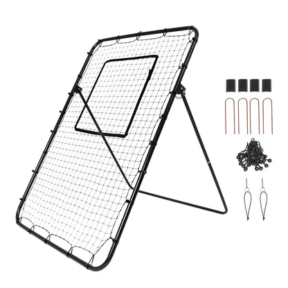 Baseball And Softball Rebounder Net, 4 x 6 Feet PitchBack Baseball Nest for Pitching and Fielding Training, Pitch Return Trainer Rebound Net with Pitching Target, 4 Adjustable Angles - Image 9