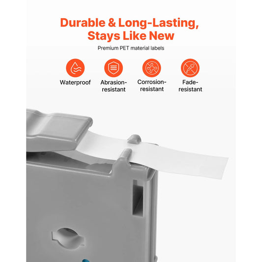 Label Maker Tape, 4 Pack, 0.47 in / 12 mm Black on White Label Cartridge Compatible for Various Types of Brother Labelers, Durable & Long-lasting, Waterproof, Replacement for Letra Tag M-K231 - Image 4