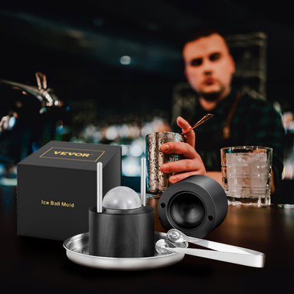 Ice Ball Press, 6cm Ice Ball Maker, Aircraft Al Alloy Ice Ball Press Kit for 60mm Ice Sphere, Ice Press with Tong and Drip Tray, for Whiskey, Cocktail, Bourbon, Scot on Party & Holiday, Black - Image 8