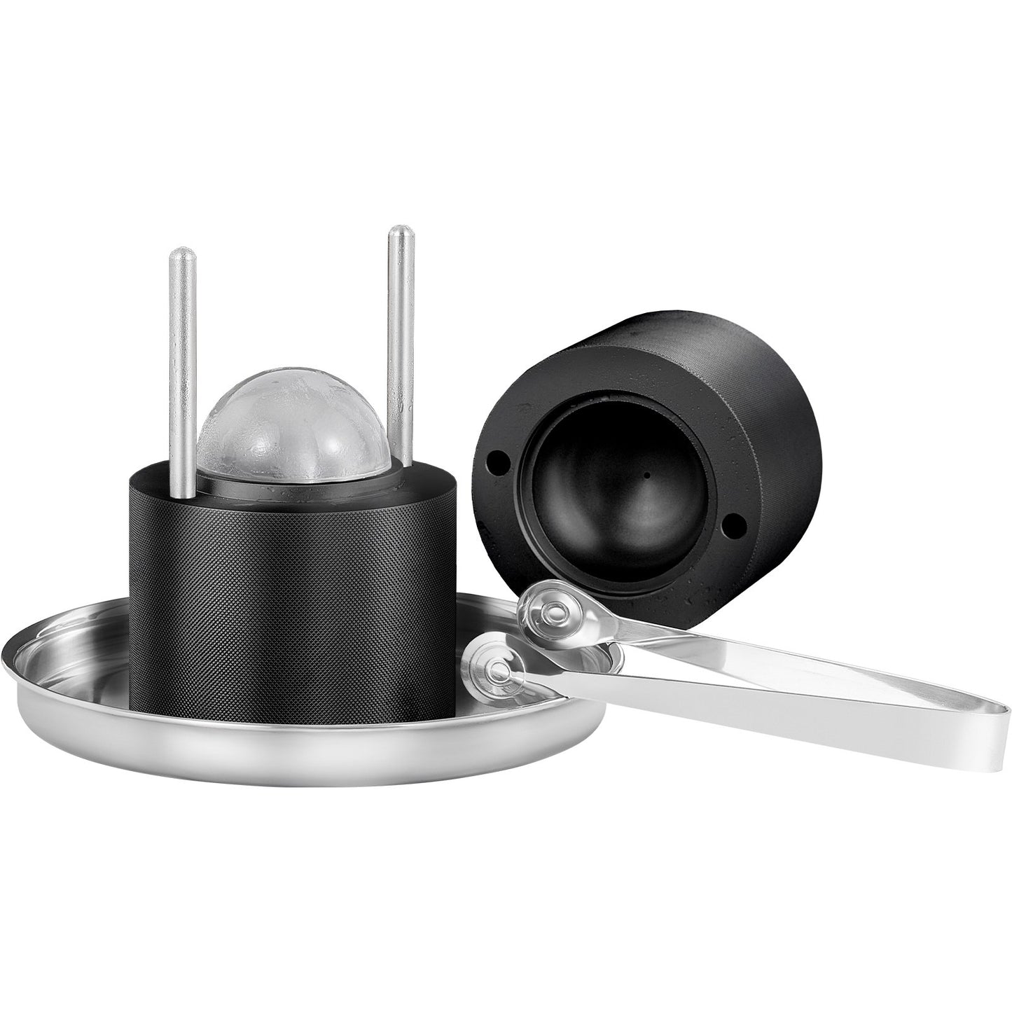 Ice Ball Press, 6cm Ice Ball Maker, Aircraft Al Alloy Ice Ball Press Kit for 60mm Ice Sphere, Ice Press with Tong and Drip Tray, for Whiskey, Cocktail, Bourbon, Scot on Party & Holiday, Black - Image 9
