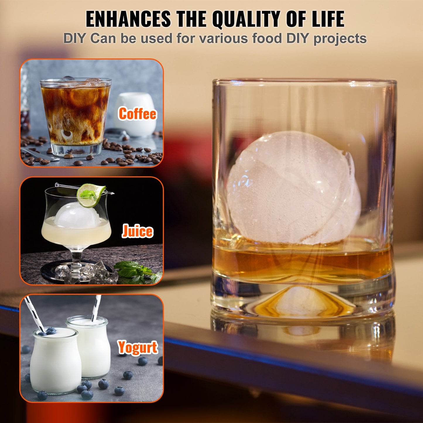 Ice Ball Press, 6cm Ice Ball Maker, Aircraft Al Alloy Ice Ball Press Kit for 60mm Ice Sphere, Ice Press with Tong and Drip Tray, for Whiskey, Cocktail, Bourbon, Scot on Party & Holiday, Red - Image 6
