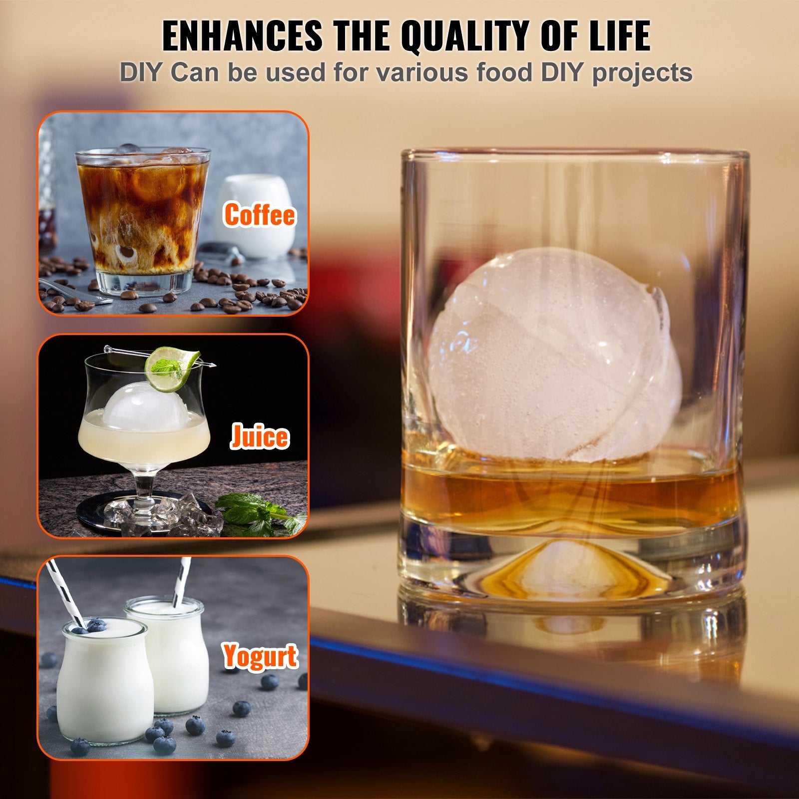 Ice Ball Press, 6cm Ice Ball Maker, Aircraft Al Alloy Ice Ball Press Kit for 60mm Ice Sphere, Ice Press with Tong and Drip Tray, for Whiskey, Cocktail, Bourbon, Scot on Party & Holiday, Red - Image 6