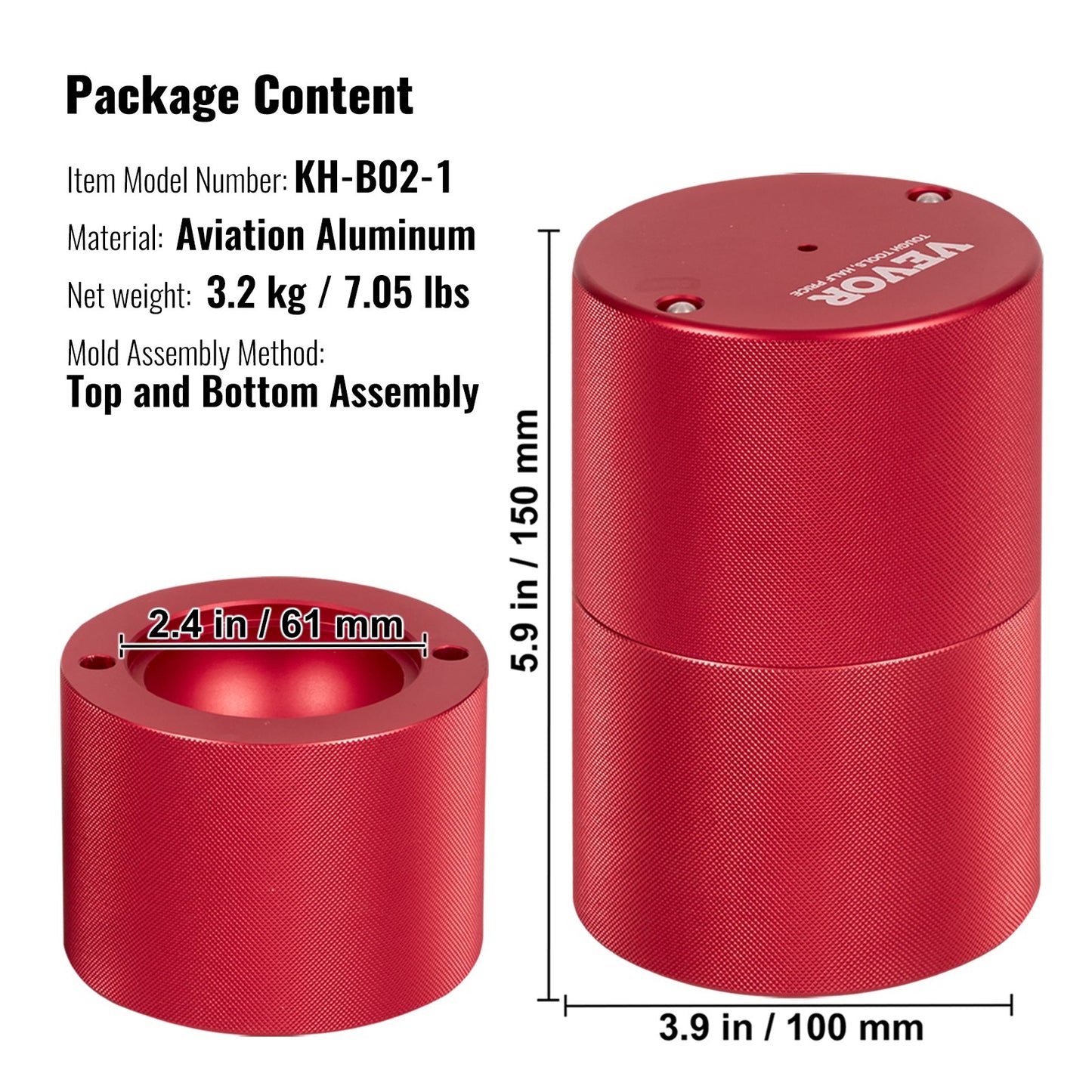 Ice Ball Press, 6cm Ice Ball Maker, Aircraft Al Alloy Ice Ball Press Kit for 60mm Ice Sphere, Ice Press with Tong and Drip Tray, for Whiskey, Cocktail, Bourbon, Scot on Party & Holiday, Red - Image 7
