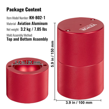 Ice Ball Press, 6cm Ice Ball Maker, Aircraft Al Alloy Ice Ball Press Kit for 60mm Ice Sphere, Ice Press with Tong and Drip Tray, for Whiskey, Cocktail, Bourbon, Scot on Party & Holiday, Red - Image 7