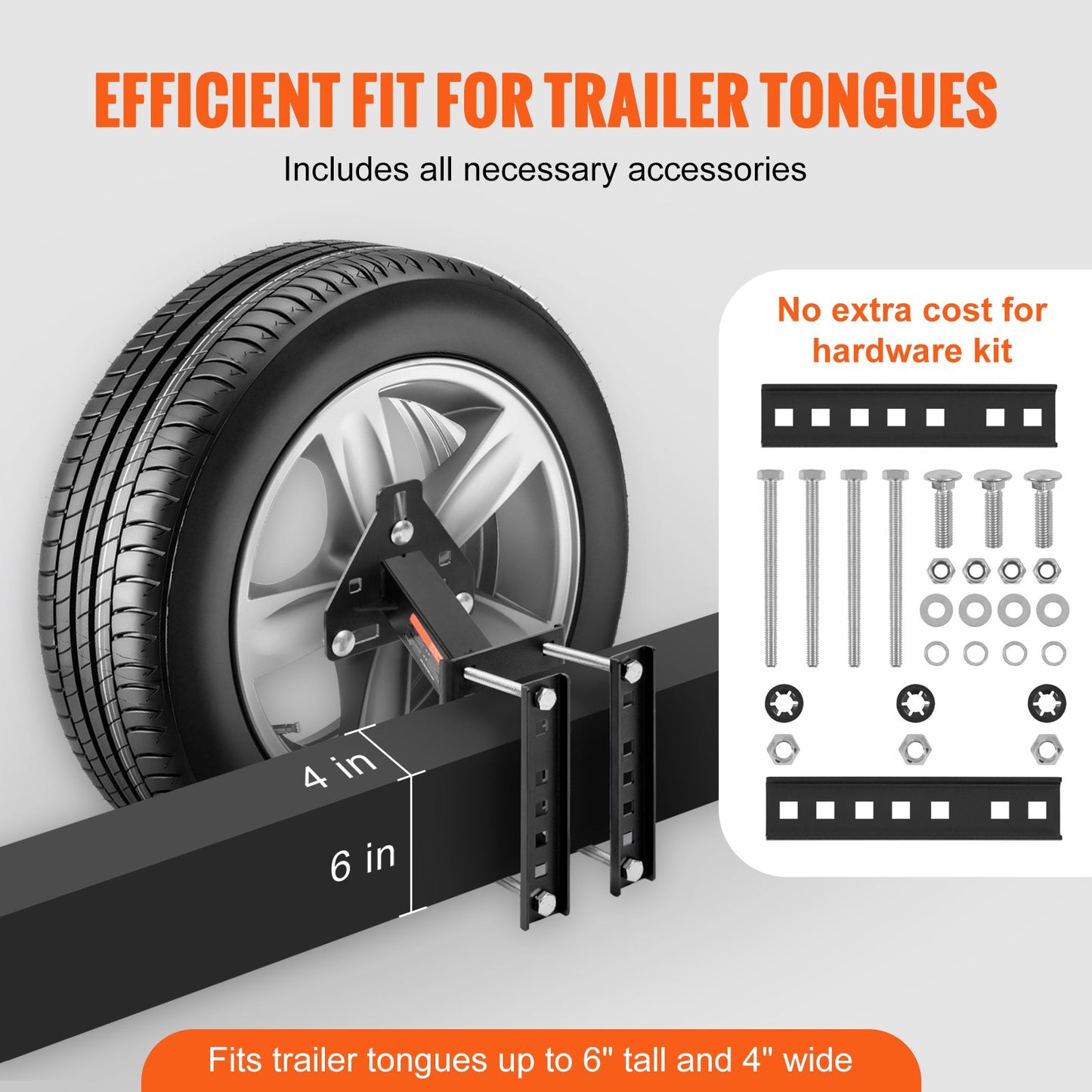 Spare Tire Carrier, Trailer Spare Tire Mount, 160 lbs Capacity, Utility Trailer Accessories Fits Most 4 & 5 & 6 & 8 Lugs Wheels on 4", 4.25", 4.5", 4.75", 5", 5.5", 6", 6.5" Bolt Patterns - Image 5