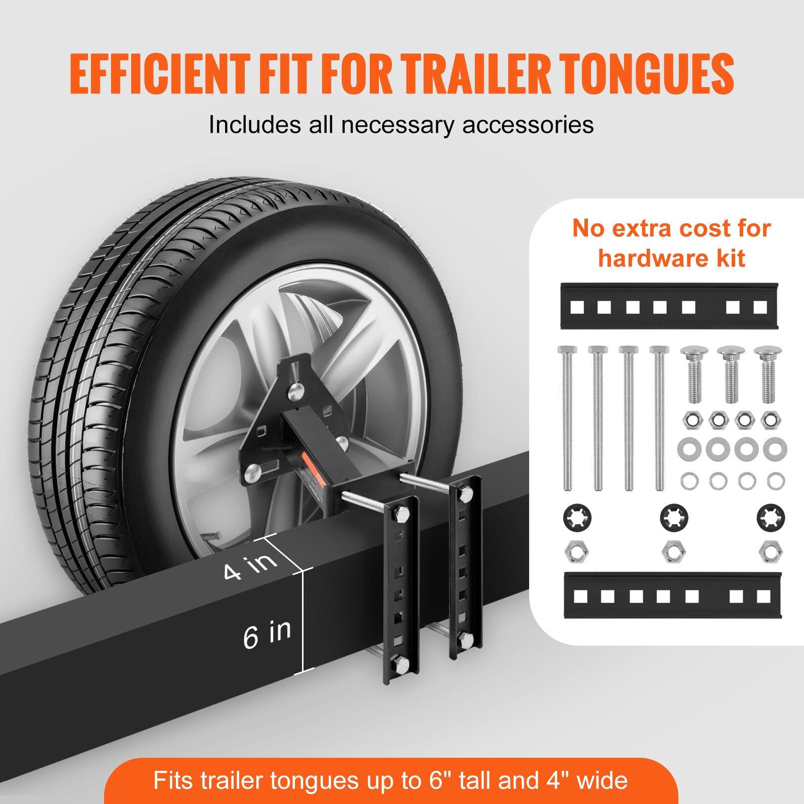 Spare Tire Carrier, Trailer Spare Tire Mount, 160 lbs Capacity, Utility Trailer Accessories Fits Most 4 & 5 & 6 & 8 Lugs Wheels on 4", 4.25", 4.5", 4.75", 5", 5.5", 6", 6.5" Bolt Patterns - Image 5
