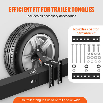 Spare Tire Carrier, Trailer Spare Tire Mount, 160 lbs Capacity, Utility Trailer Accessories Fits Most 4 & 5 & 6 & 8 Lugs Wheels on 4", 4.25", 4.5", 4.75", 5", 5.5", 6", 6.5" Bolt Patterns - Image 5