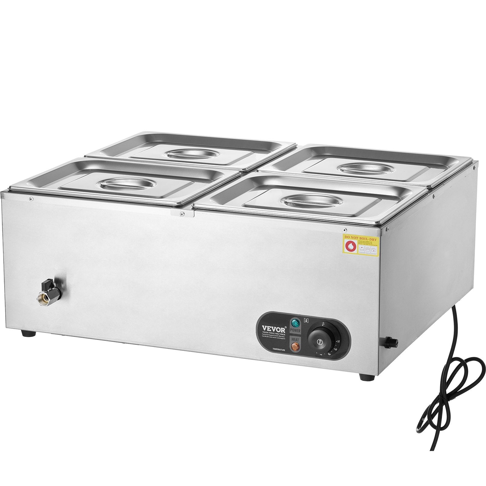 Commercial Electric Food Warmer Countertop Buffet 4*12 Qt Pan Bain Marie - Image 9