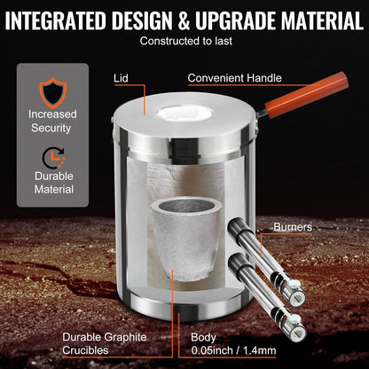 12KG Propane Smelting Furnace Kit Melting Furnace Double Burners 2700℉ - Image 5