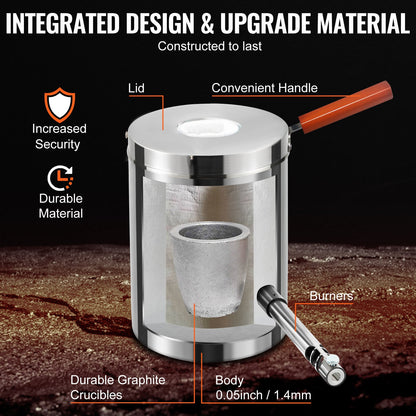 6KG Propane Melting Furnace Kit Melting Furnace Stainless Steel 2700℉ - Image 5
