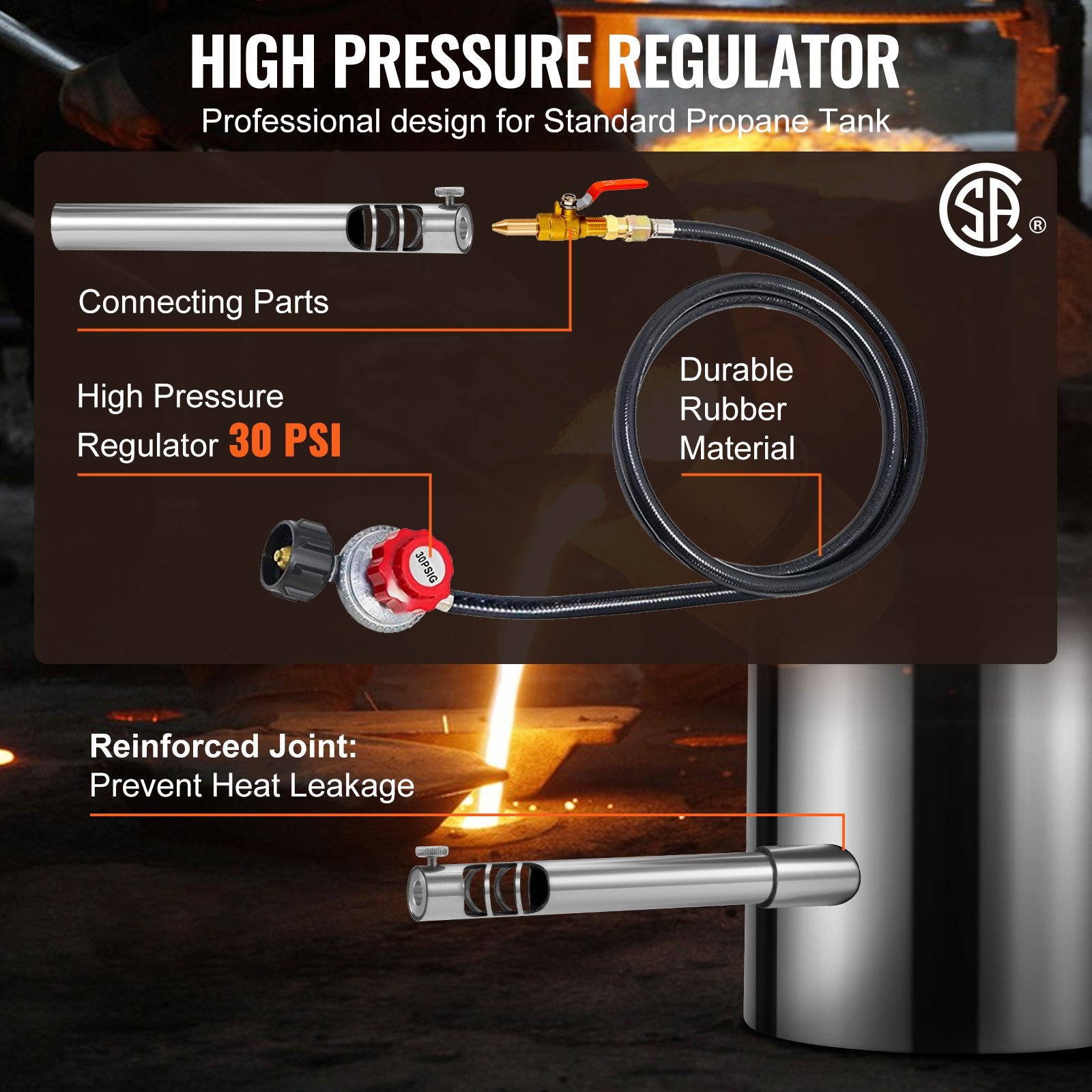 6KG Propane Melting Furnace Kit Melting Furnace Stainless Steel 2700℉ - Image 6