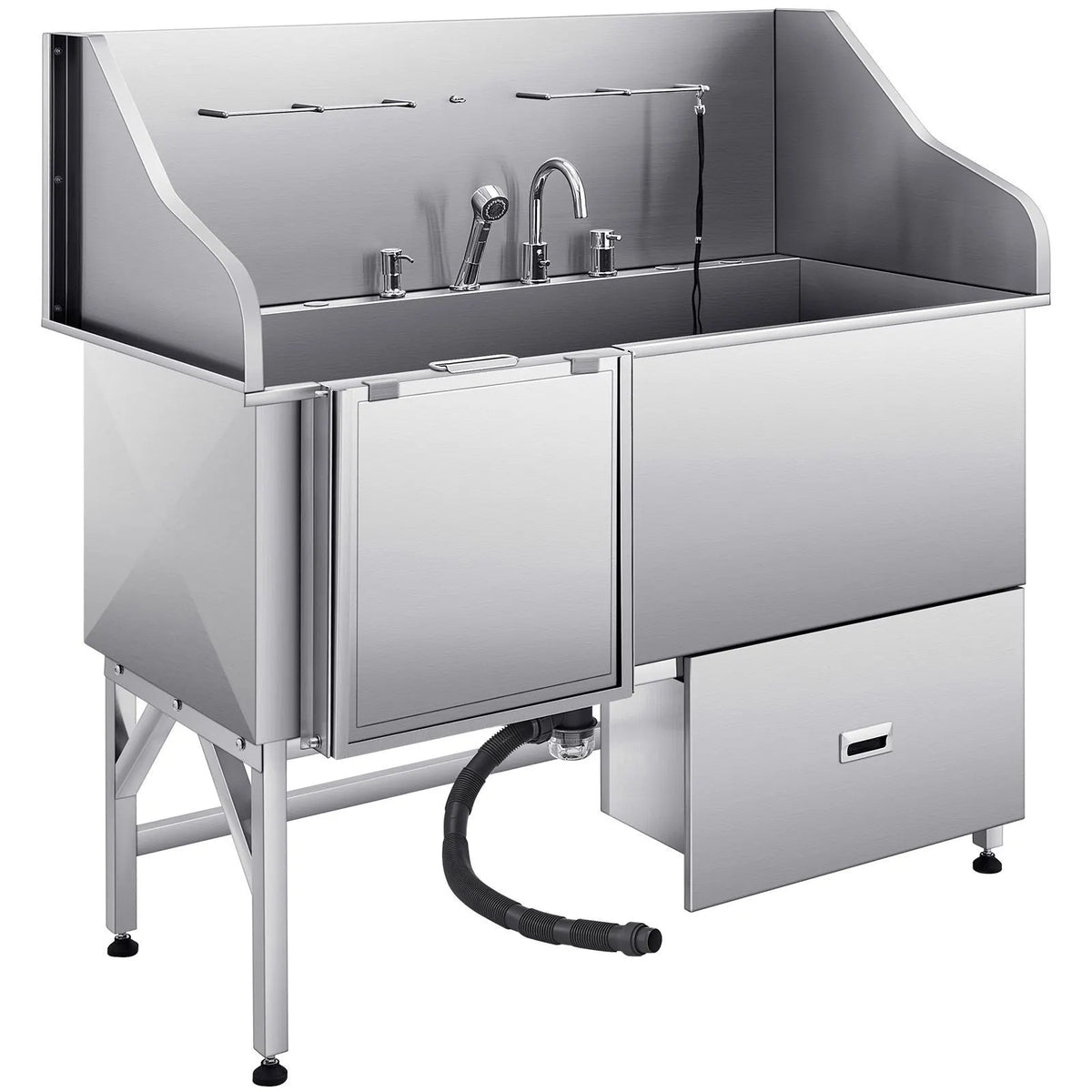 155 cm Dog Grooming Bath Tub Stainless Steel w Ramp Water Filter Left - Image 9