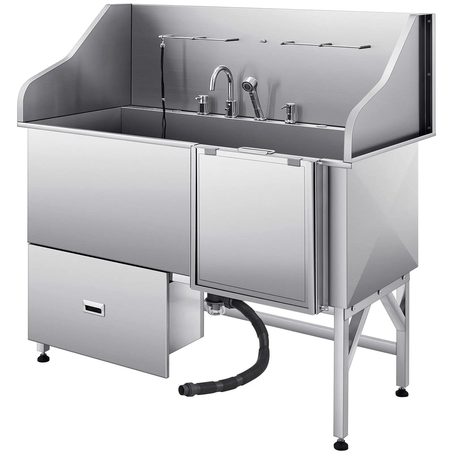155 cm Dog Grooming Bath Tub Stainless Steel w Ramp Water Filter - Image 9