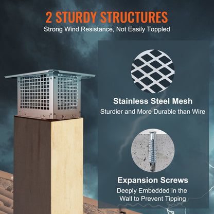 Chimney Cap 17” x 17” 304Stainless Steel Fireplace Flue Caps Cover Mesh - Image 4