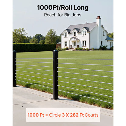 Wire Rope Kit, 3.18 mm 305 m 316 Stainless Steel Cable with Cutter and Gloves, 7.1KN Breaking Strength, 7x7 Strands Construction Marine Aircraft Grade for Handrail Stair Decking Fence Outdoors - Image 5