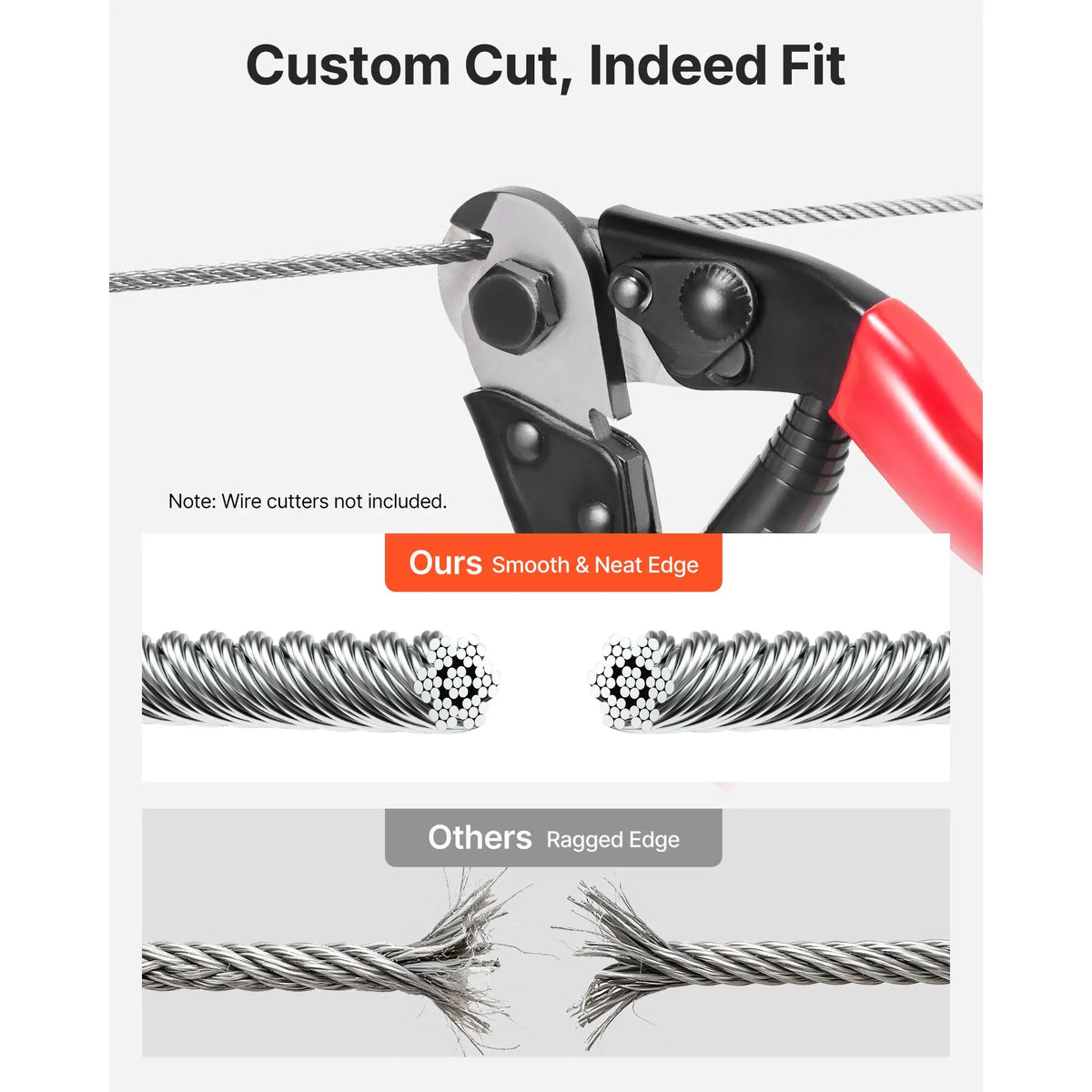 Wire Rope Kit, 3.18 mm 305 m 316 Stainless Steel Cable with Cutter and Gloves, 7.1KN Breaking Strength, 7x7 Strands Construction Marine Aircraft Grade for Handrail Stair Decking Fence Outdoors - Image 6