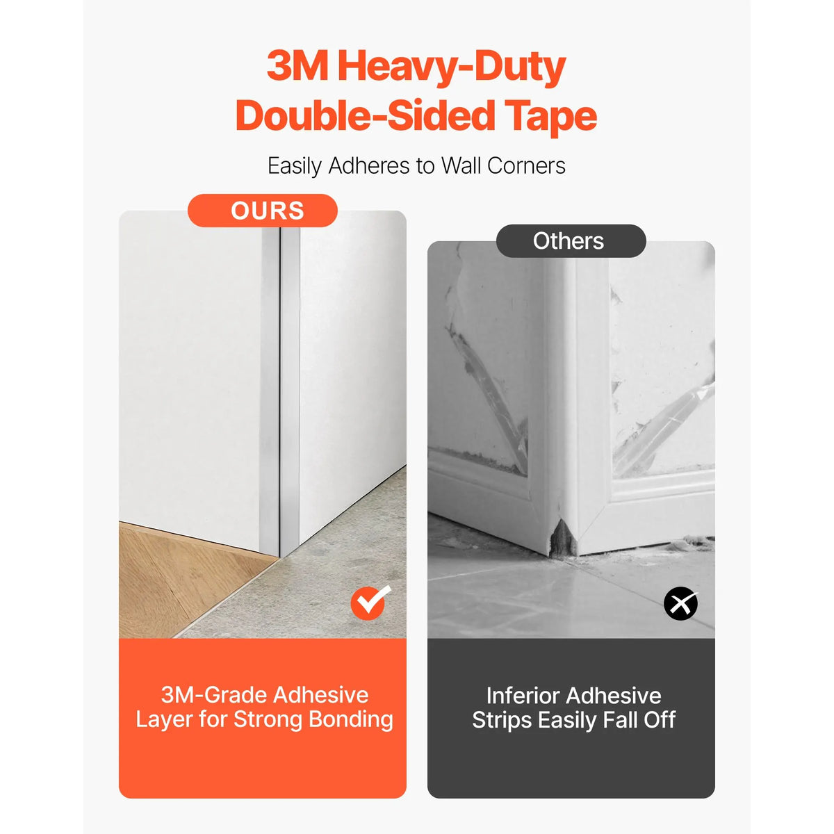 Stainless Steel Wall Corner Protector, 38 x 38 x 2436 mm, 10 Pack Metal Corner Guards, 304 Stainless Steel Edge Trim 90-Degree Angle for Home,Office,Commercial Wall Protection, with 3m Tape - Image 5