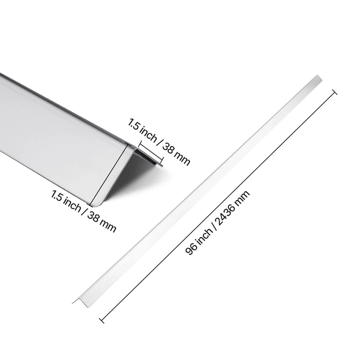 Stainless Steel Wall Corner Protector, 38 x 38 x 2436 mm, 10 Pack Metal Corner Guards, 304 Stainless Steel Edge Trim 90-Degree Angle for Home,Office,Commercial Wall Protection, with 3m Tape - Image 8