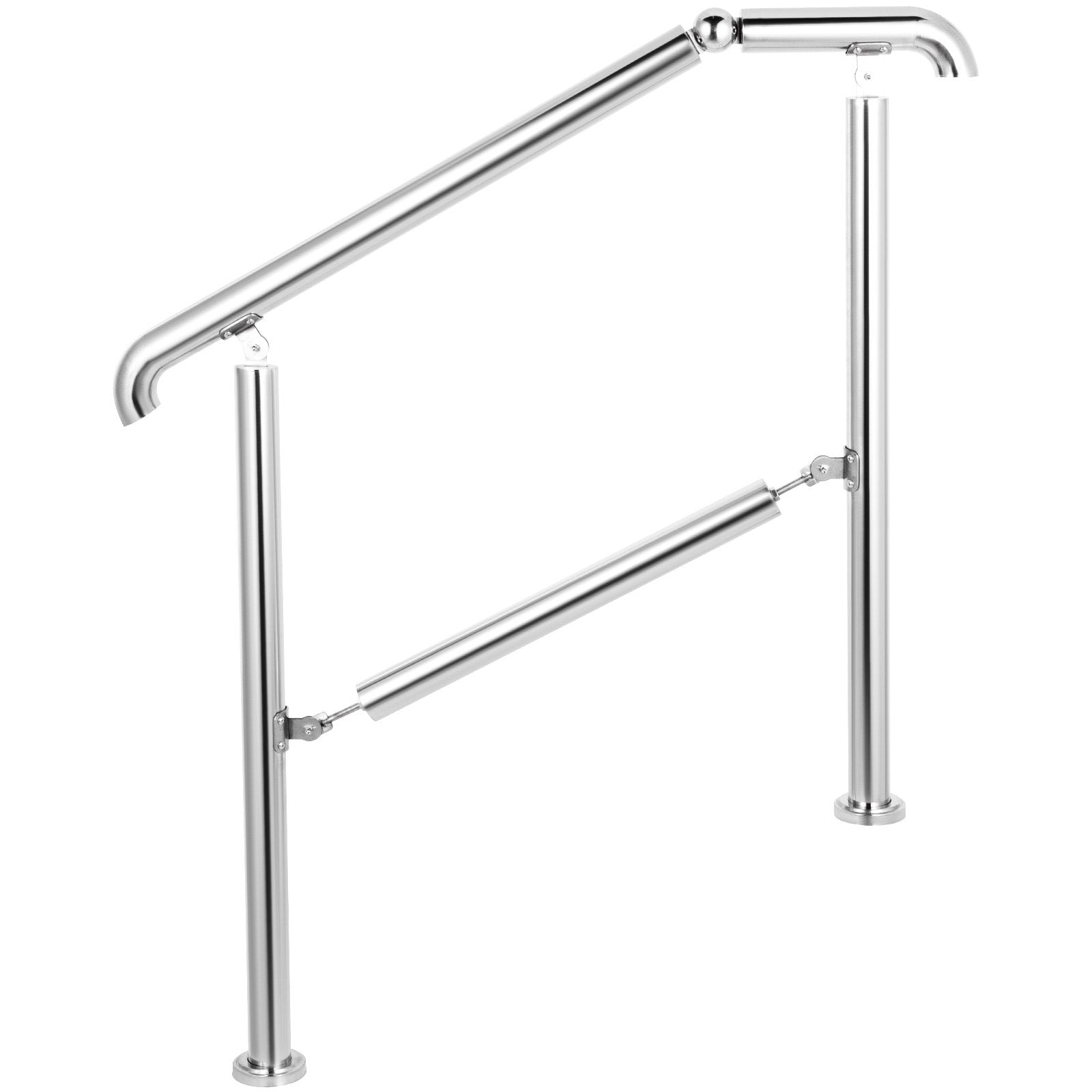 3 Step Railing Stainless Steel Transitional Handrail fit for Level Surface and 1 to 3 Steps Adjustable Stair Railing Indoor Outdoor Step Railings 220lb Capacity W/ Installation Kit Porch DIY - Image 9