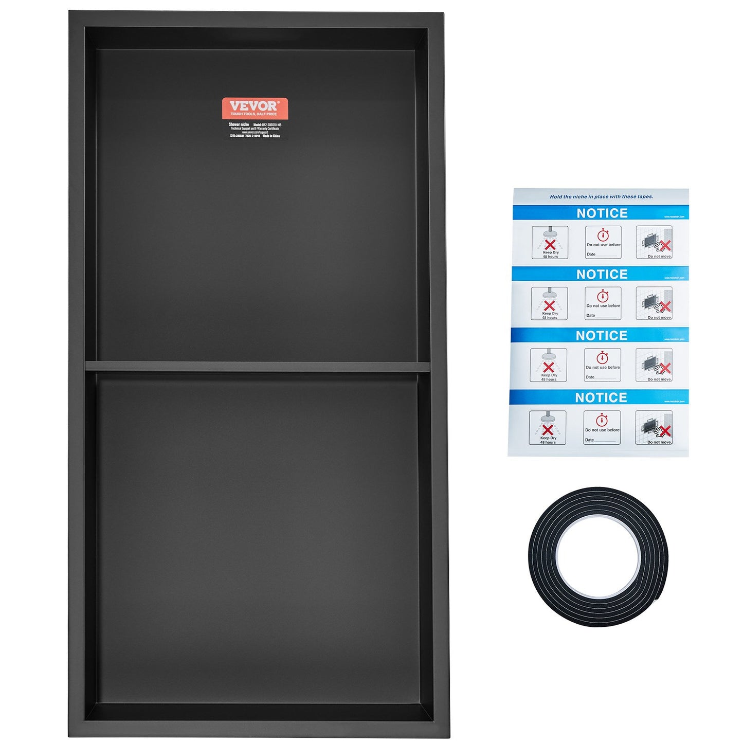 33.02 x 63.5 cm No Tile Shower Niche 304 Stainless Steel, Wall-Inserted Niche Recessed Double Shelves, Sealed Waterproof Rust-Resistant Modern Niche for Shower or Soap Storage Bathroom - Image 9
