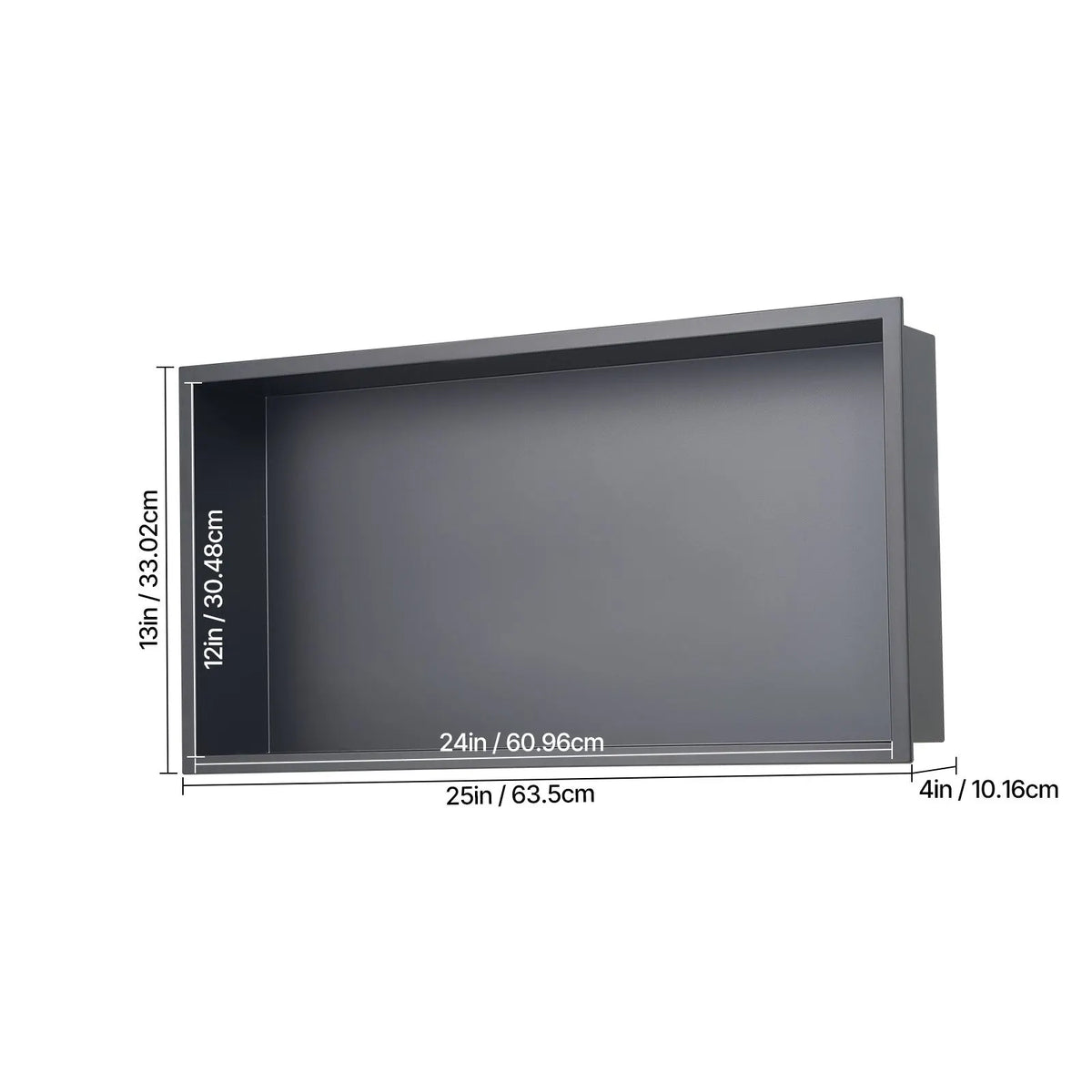Shower Niche, 33.0 x 63.5 x 10.2 cm Recessed Wall Niche, Heavy-duty Stainless Steel Modern Soap & Shampoo Storage Organizer, Sealed Waterproof, Durable & Easy to Install, Black for Bathroom - Image 8