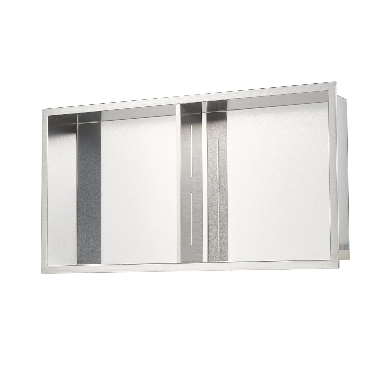 Shower Niche, 33.0 x 63.5 x 10.2 cm Recessed Wall Niche Double-layer, with Hollowed-out Divider, Heavy-duty Stainless Steel Modern Shampoo Storage Organizer, Waterproof, Silver for Bathroom - Image 9
