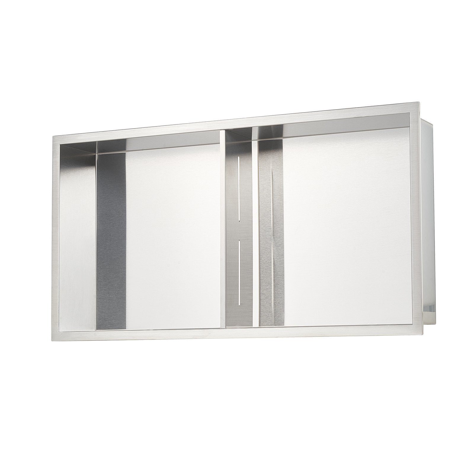 Shower Niche, 33.0 x 63.5 x 10.2 cm Recessed Wall Niche Double-layer, with Hollowed-out Divider, Heavy-duty Stainless Steel Modern Shampoo Storage Organizer, Waterproof, Silver for Bathroom - Image 9