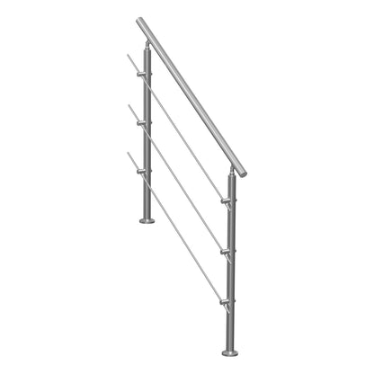 47.2in Handrails for Outdoor Steps 3 Crossbars Staircase for Porch Deck - Image 9