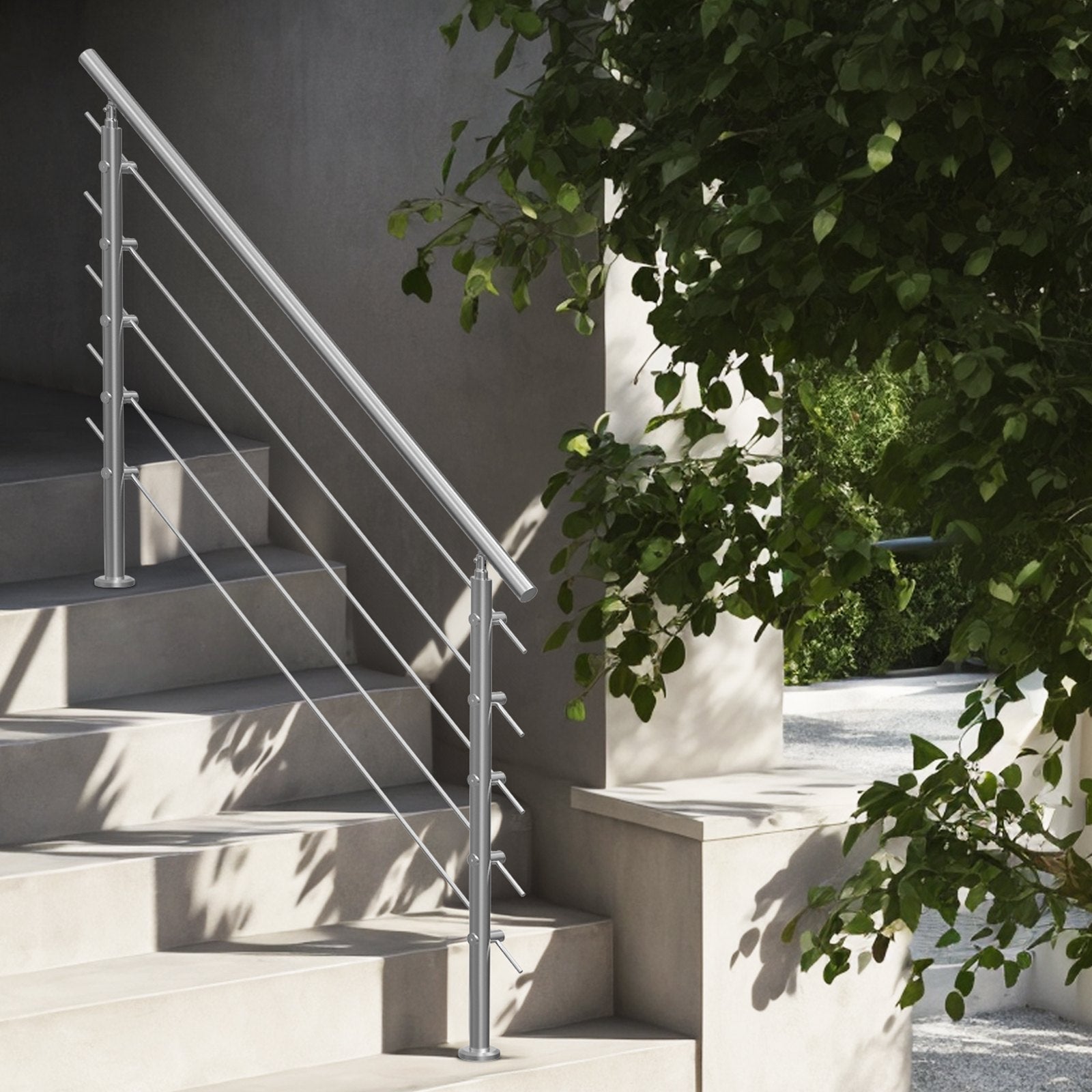 59in Handrails for Outdoor Steps 5 Crossbars Staircase for Porch Deck - Image 8