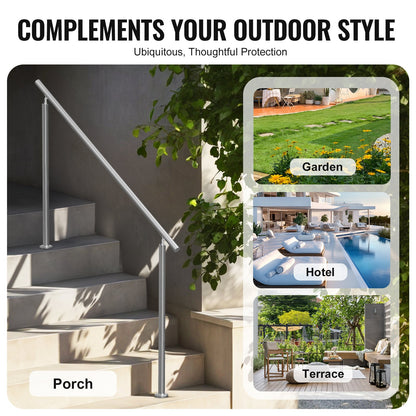 Handrails for Outdoor Steps, 59 in/ 150cm Length Stair Hand Rail Kit, Transitional Stainless Steel Railings with Installation Kit, Double-column Staircase Handrails for Seniors,Porch & Deck - Image 6