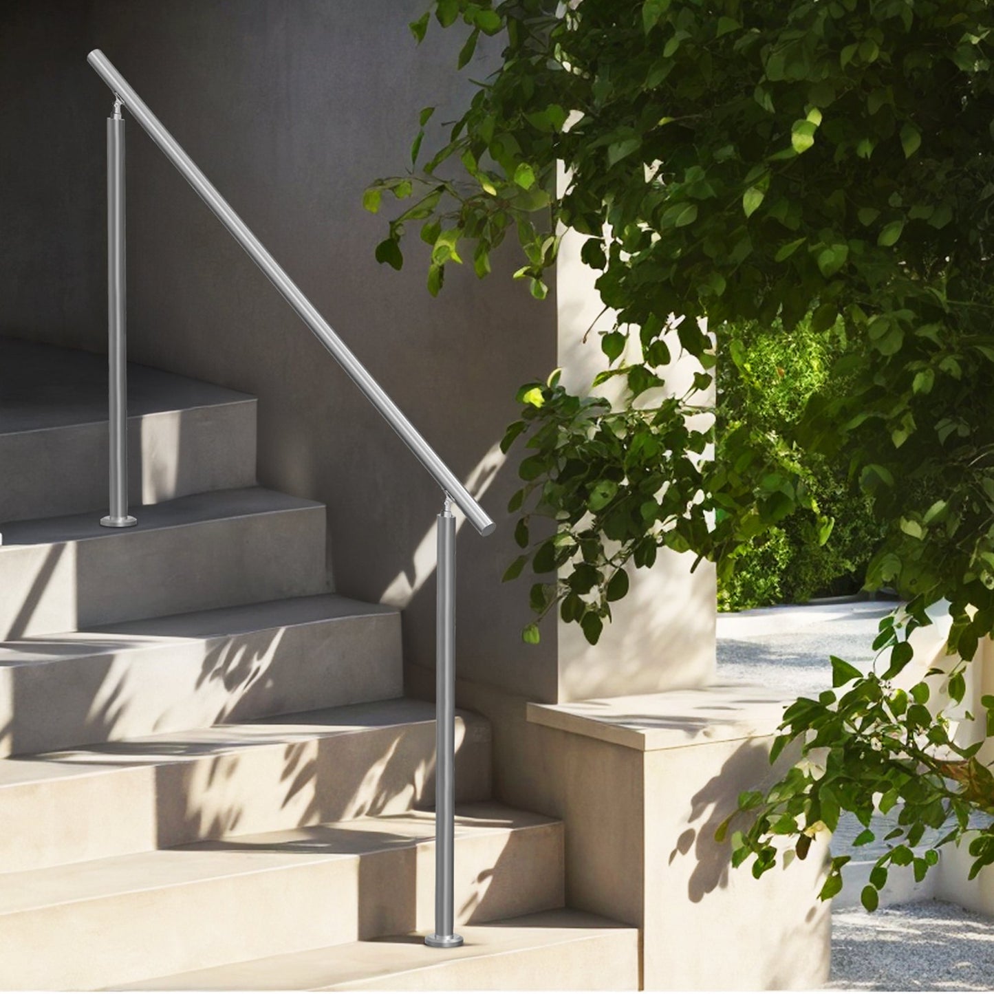 Handrails for Outdoor Steps, 59 in/ 150cm Length Stair Hand Rail Kit, Transitional Stainless Steel Railings with Installation Kit, Double-column Staircase Handrails for Seniors,Porch & Deck - Image 8