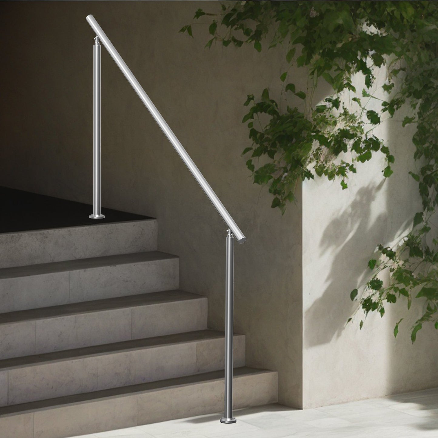 Handrails for Outdoor Steps, 70.9 in/ 180cm Length Stair Hand Rail Kit, Transitional Stainless Steel Railings with Installation Kit, Double-column Staircase Handrails for Seniors,Porch & Deck - Image 8