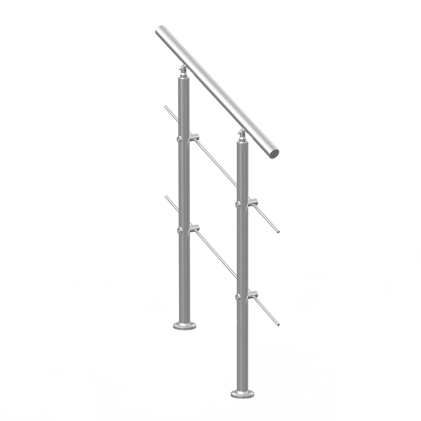 Handrails for Outdoor Steps, 31.5in Length 2 Crossbars Stair Hand Rail Kit, Transitional Stainless Steel Railings w/ Installation Kit, Double-column Staircase Handrails for Seniors,Porch & Deck - Image 9