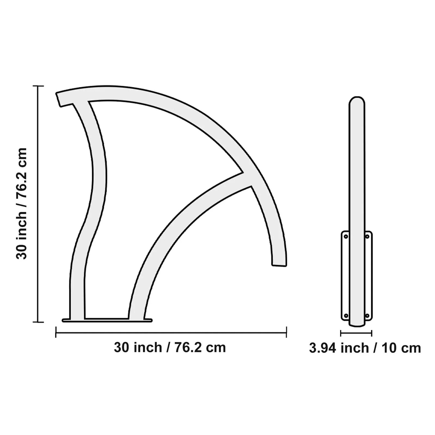 Pool Handrail 2 PCS 30x30in Stainless Steel with Base Plate for Spas - Image 8