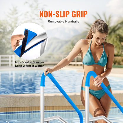 Pool Handrail 2 PCS 55 x 32 inch Stainless Steel with Base Plate for Spas - Image 4