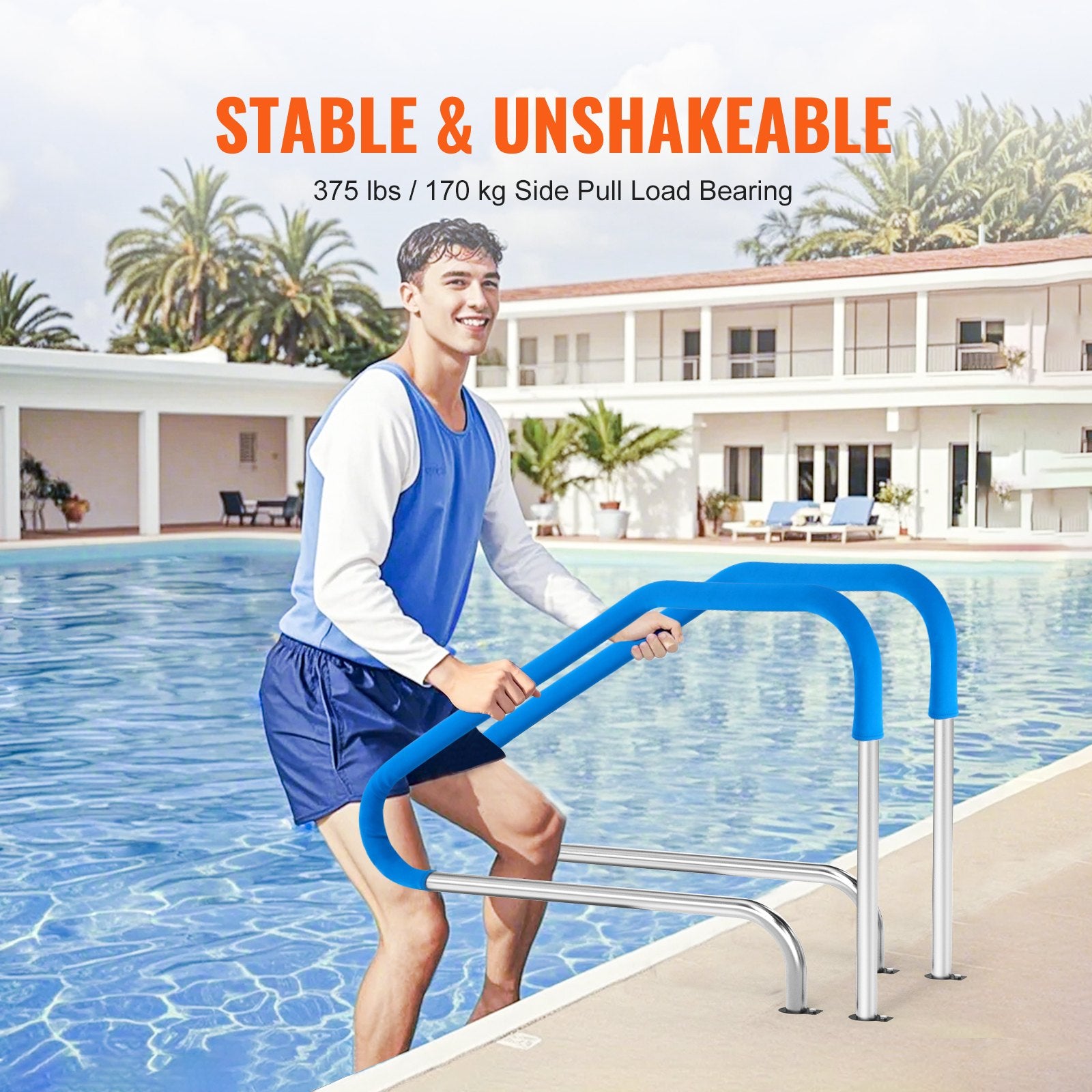 Pool Handrail 46 x 37 inch Stainless Steel (Pre-built) for Indoor/Outdoor - Image 3