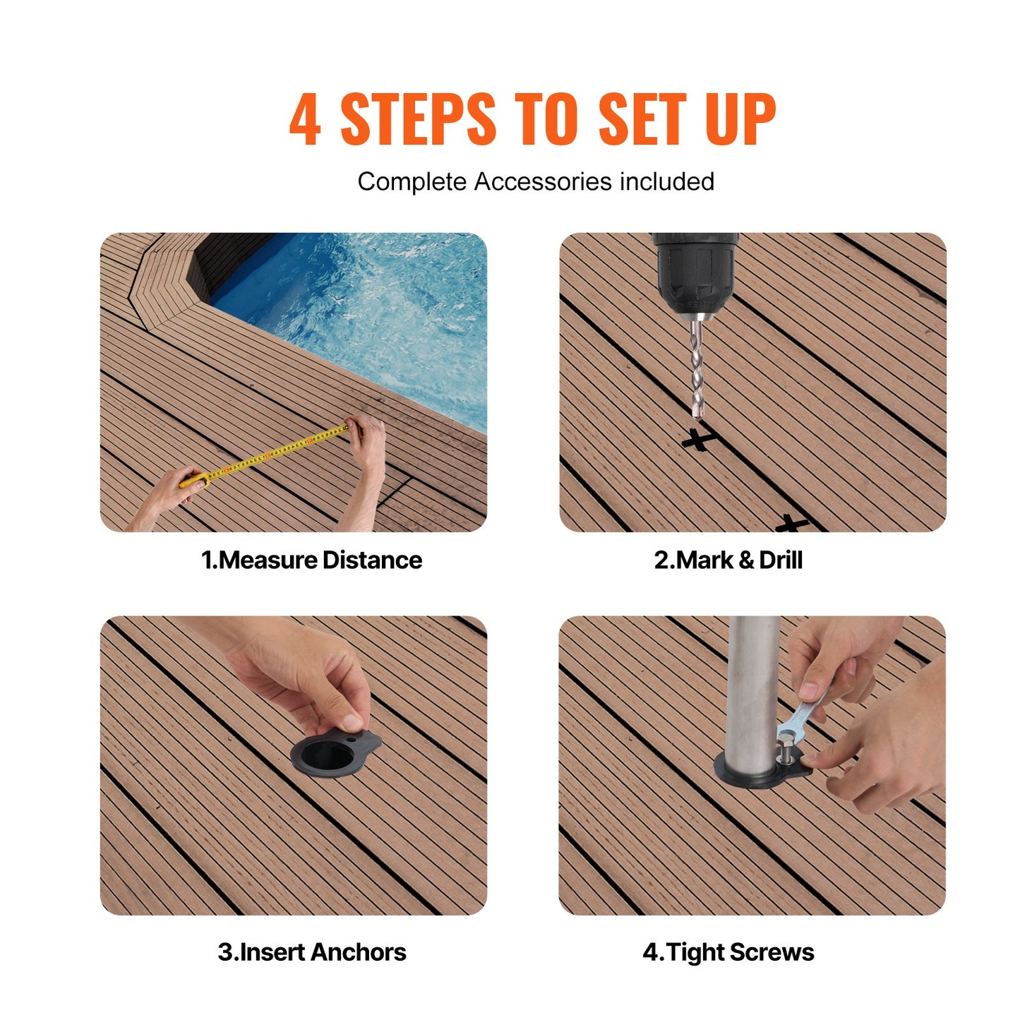 Pool Handrail 46 x 37 inch Stainless Steel (Pre-built) for Indoor/Outdoor - Image 5