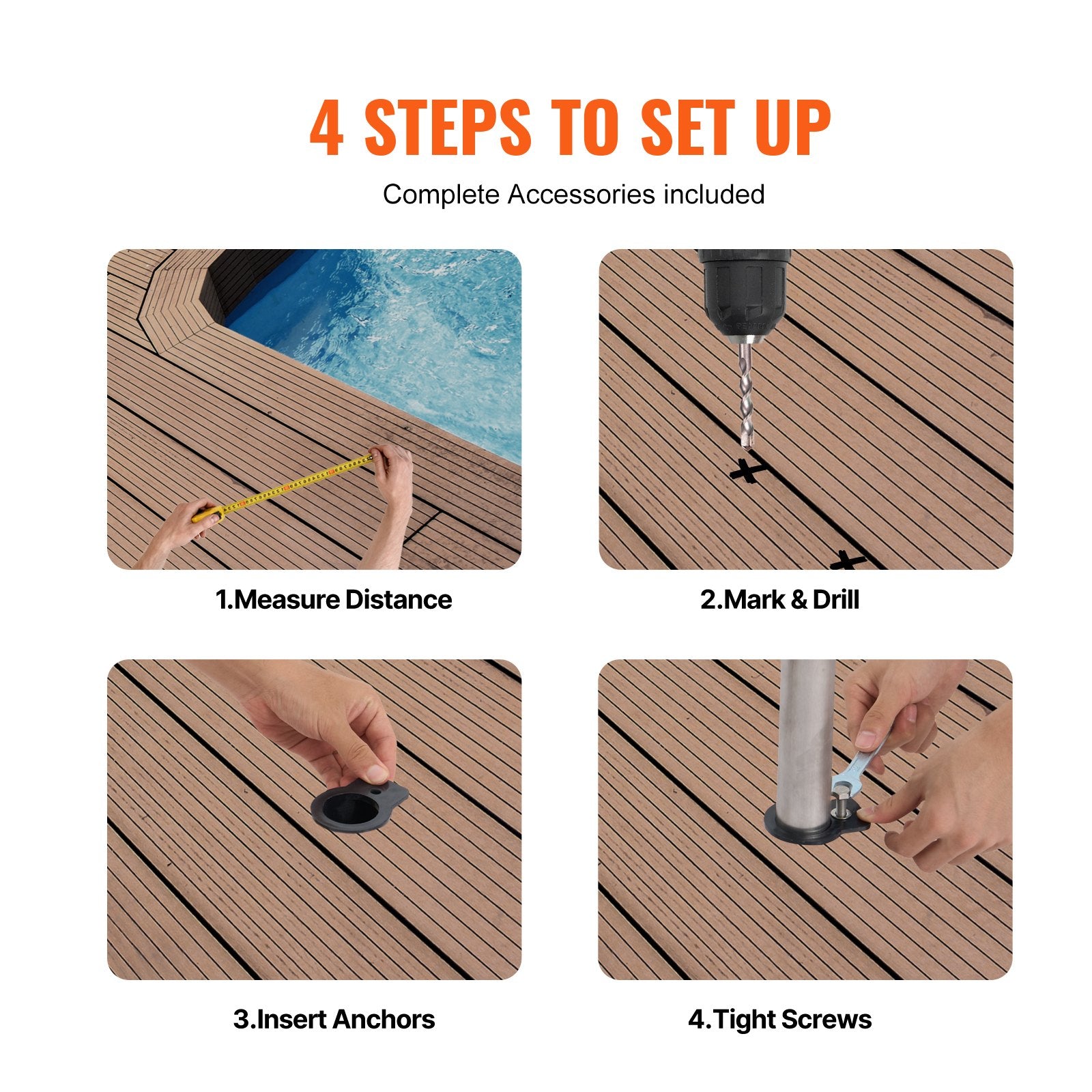 Pool Handrail 46 x 37 inch Stainless Steel (Pre-built) for Indoor/Outdoor - Image 5