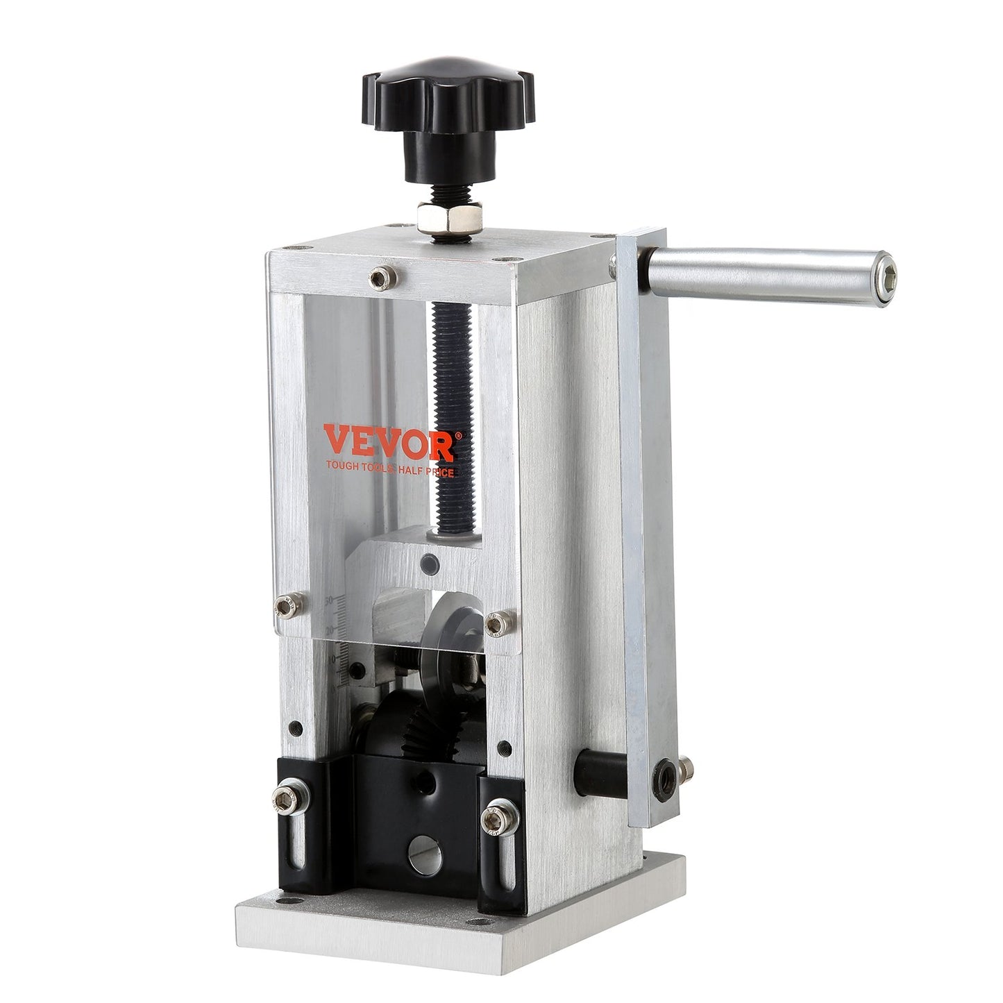 Manual Wire Stripping Machine, 0.06''-0.98'' Copper Stripper with Hand Crank or Drill Powered, Visible Stripping Depth Reference, Portable Aluminum Frame Wire Peeler for Scrap Copper Recycling