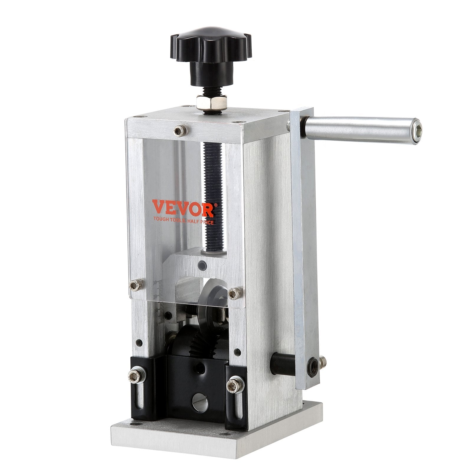 Manual Wire Stripping Machine, 0.06''-0.98'' Copper Stripper with Hand Crank or Drill Powered, Visible Stripping Depth Reference, Portable Aluminum Frame Wire Peeler for Scrap Copper Recycling