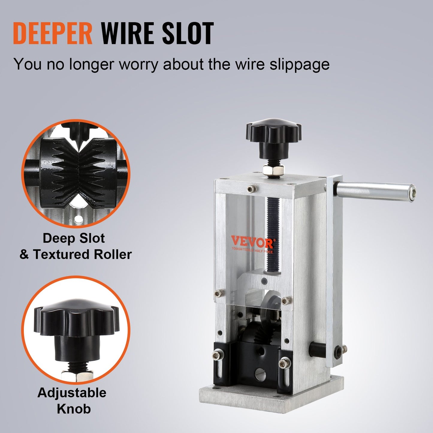 Manual Wire Stripping Machine, 0.06''-0.98'' Copper Stripper with Hand Crank or Drill Powered, Visible Stripping Depth Reference, Portable Aluminum Frame Wire Peeler for Scrap Copper Recycling - Image 4