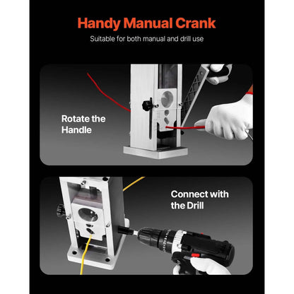 Manual Wire Stripping Machine, 0.06''-1.5'' Copper Stripper with Hand Crank or Drill Powered, Visible Stripping Depth Reference, Portable Aluminum Frame Wire Peeler for Scrap Copper Recycling - Image 6