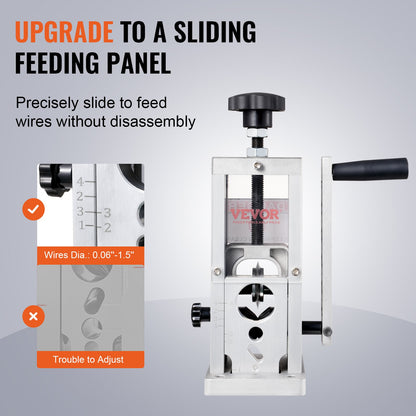 Manual Wire Stripping Machine, 0.06''-1.5'' Copper Stripper with Hand Crank or Drill Powered, Visible Stripping Depth Reference, Portable Aluminum Frame Wire Peeler for Scrap Copper Recycling - Image 3