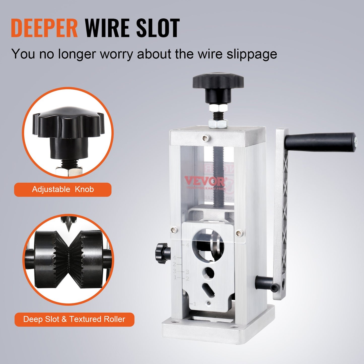 Manual Wire Stripping Machine, 0.06''-1.5'' Copper Stripper with Hand Crank or Drill Powered, Visible Stripping Depth Reference, Portable Aluminum Frame Wire Peeler for Scrap Copper Recycling - Image 4
