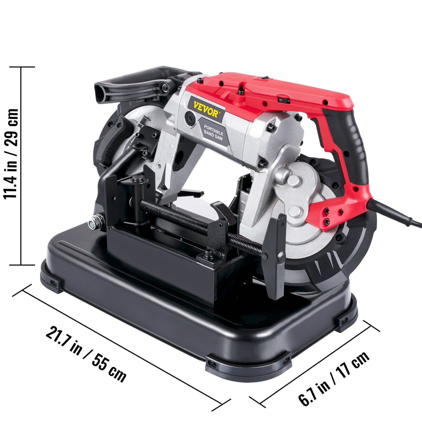 Portable Band Saw,with Removable Alloy Steel Base Cordless Band Saw,127mm Cutting Capacity Hand held Band Saw,Variable Speed Portable Bandsaw, 10Amp Motor Deep Cut Band saw for Metal Wood - Image 8