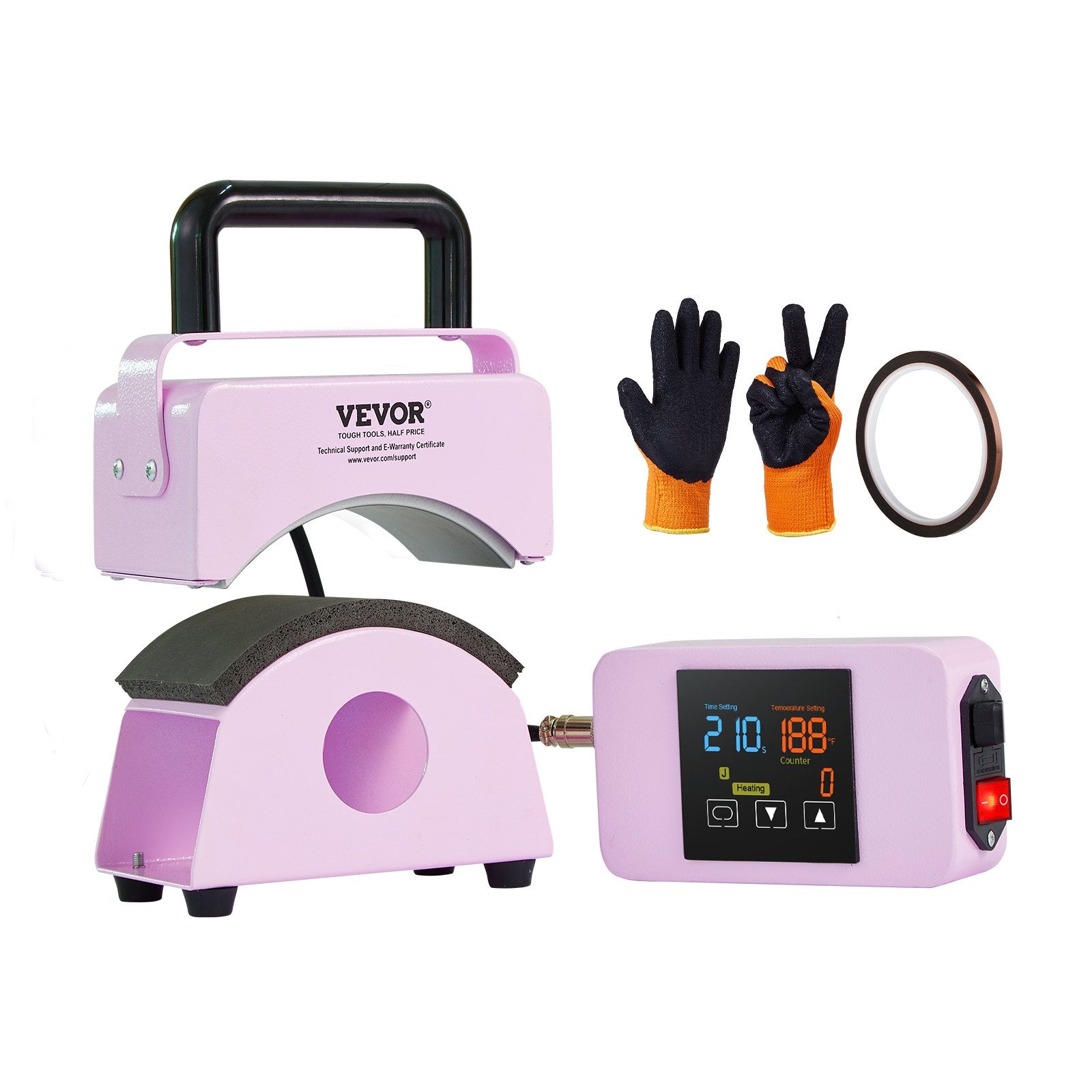 Hat Press Machine Mini Hat Heat Press for Caps 5.9x3.15 inch Plate Purple