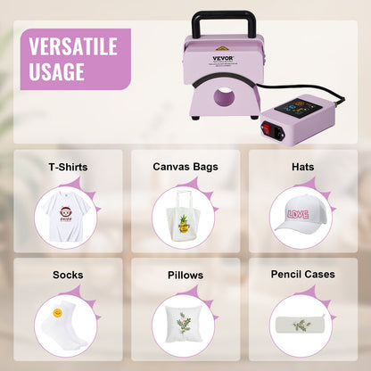 Hat Press Machine Mini Hat Heat Press for Caps 5.9x3.15 inch Plate Purple - Image 6