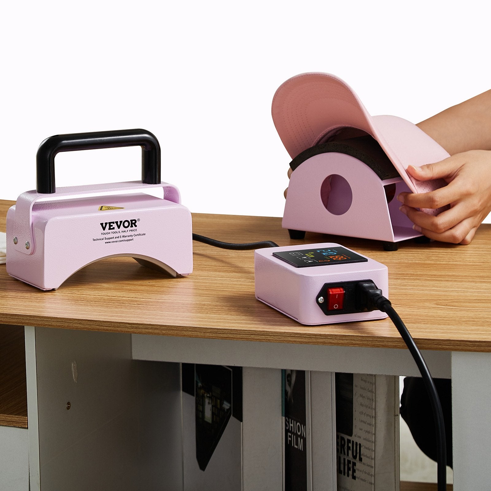 Hat Press Machine Mini Hat Heat Press for Caps 5.9x3.15 inch Plate Purple - Image 8