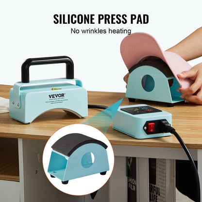 Hat Press Machine Mini Hat Heat Press for Caps 5.9x3.15 inch Plate Green - Image 4