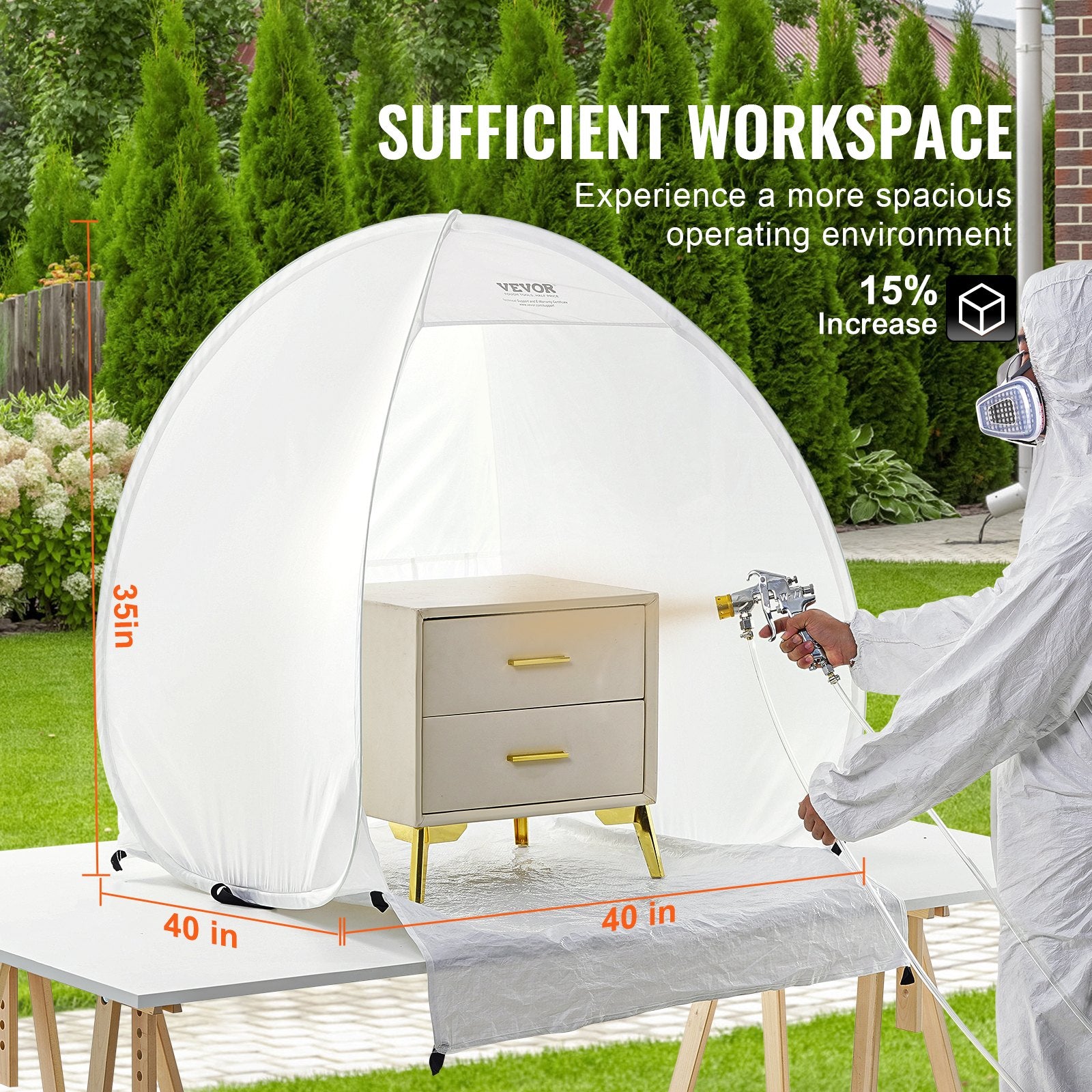 Spray Paint Shelter Portable Spray Paint Tent Booth 3.3 x 2.9 x 3.3ft Pop Up - Image 3